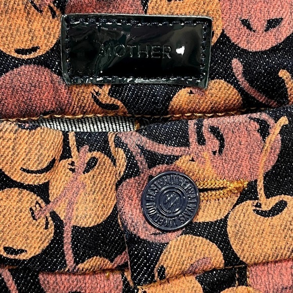 MOTHER The Looker NWT Cherry Pickin' Printed Low Rise Skinny Jeans Size 25 - Picture 10 of 16